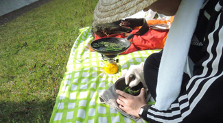 野草がごちそうバーを前に野草採取へ