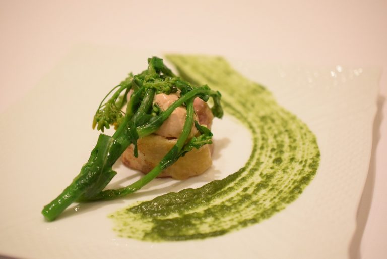 満員御礼「川茸とイタリアンの会」3/15開店。古処鶏に葛、お抹茶など筑後の食材といただく川茸料理5品をご紹介[3月の穴バー]